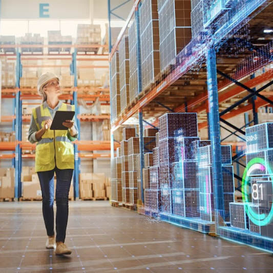 Employee walking through warehouse who was placed by Supply Chain Recruiter TZ Recruiting